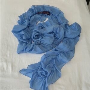 Ralph Lauren Collection Light Blue Women's Scarf 100%Silk few marks see pics